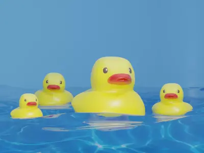 Rubber duck for bathtub for design toy low poly ready for game Low-poly 3D model