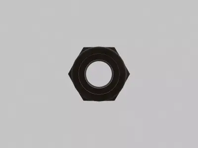 M5 Nut Coarse Threads Lock Type with Rusty Iron Texture 3D model
