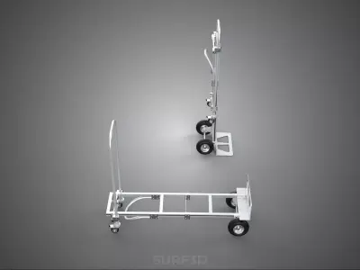 CONVERTIBLE FOLDING METAL HAND TRUCK PLATFORM TROLLEY CART DOLLY 3D model