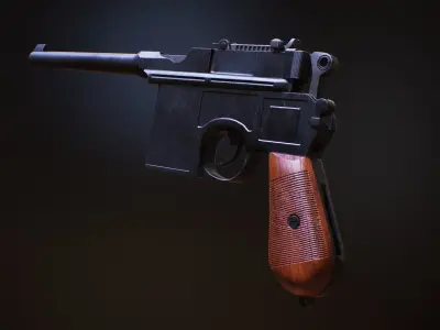 Pistol - Mauser C96 Low-poly 3D model