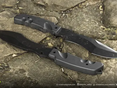 Survival Knife - Lowpoly - 4k Textures Low-poly 3D model