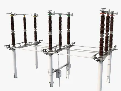 High Voltage Isolation Switch 3 3D model