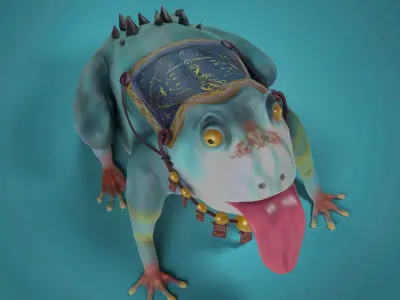 Stylized Royal Frog 3D model