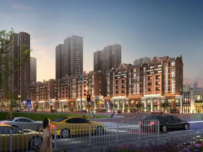 3Dmax fashion city commercial square building 192 3D model