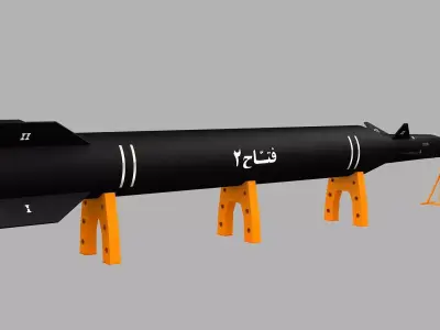 Fattah-02 Hypersonic Missile Low-poly 3D model