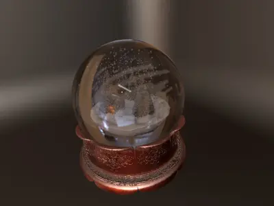 Antique Christmas Snow Globe 3D model