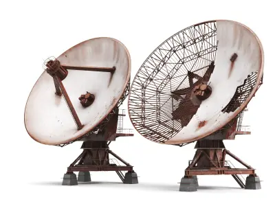 Detailed Apocalyptic Satellite Dish 3D model