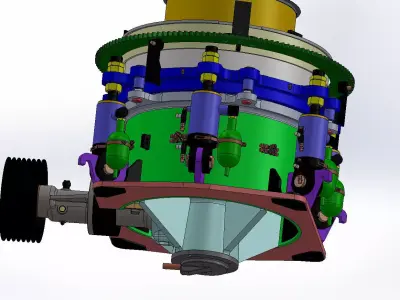 COMPLETE CONIC CRUSHER BODY ALL COMPONENTS 3D model