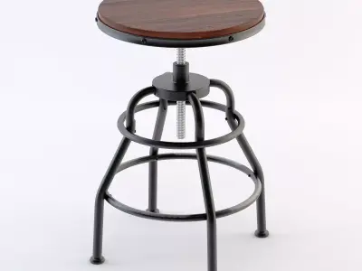 Industrial Mansard Stool 3D model