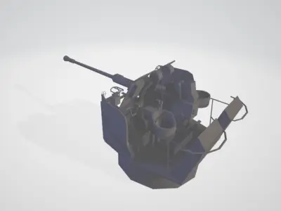 AMERICAN US BOFORS AA GUN Low-poly 3D model
