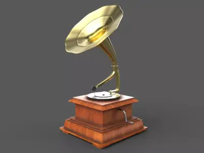 Gramophone Low-poly 3D model