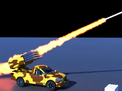 Katyusha Rocket Launcher - Game Ready Low-poly 3D model