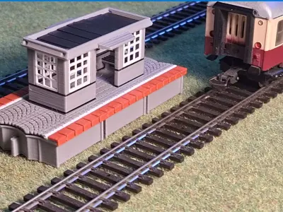 Double Edge Platform Shelter 1-87 FDM color 3D print model