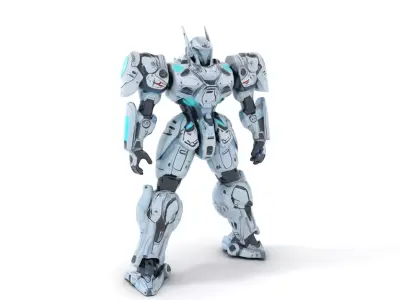 Azure Combat Mech model pack Low-poly 3D model