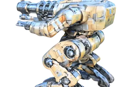 3d hyper realistic  military mechanized robot 3D model