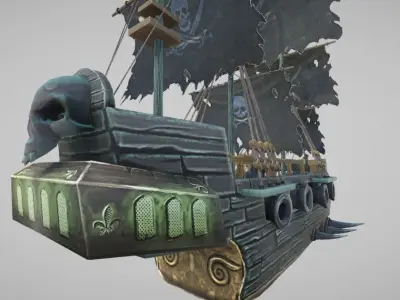 Ghost Ship Low-poly 3D model purchase