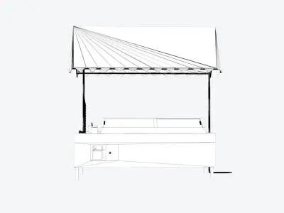 Ice Cream Countertops - Bench - 3D Low-poly 3D model