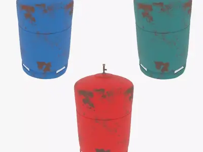 Rusty Gas cylinder 3D model