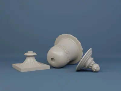 Classical Urn with decorative Greek fret Free 3D model