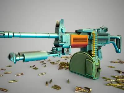 Funny Stylized Negev Machine Gun Low-poly 3D model