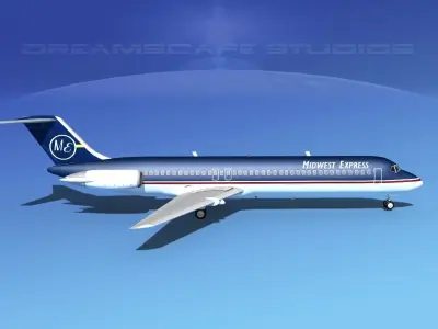 Douglas DC-9-40 Midwest Express 3D model