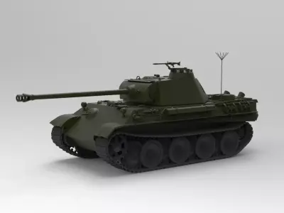 Panther tank 3D model buy