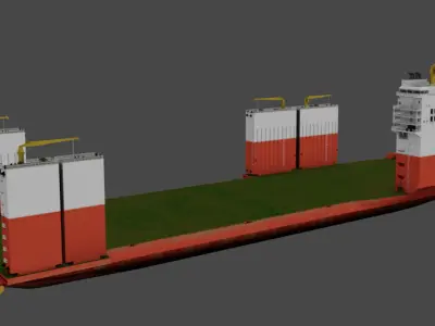 Semi Submersible Heavyload vessel 3D model