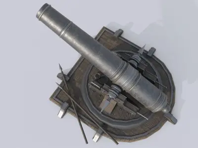 Fantasy cannon Low-poly 3D model