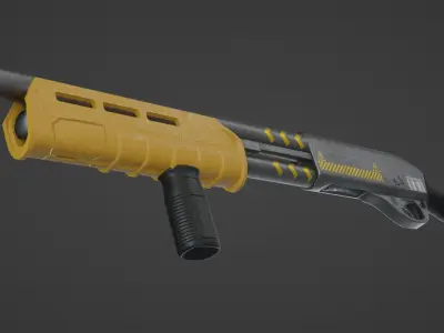 Short Tactical Shotgun Low-poly 3D model