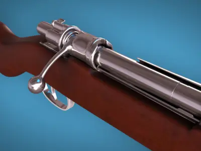 Mauser Gewehr 98 Bolt Action Rifle LowPoly Firearm  3D Model Low-poly 3D model