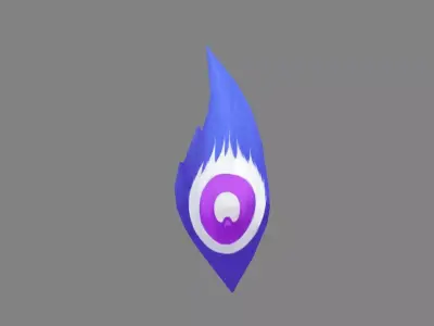 A peacock feather Low-poly 3D model