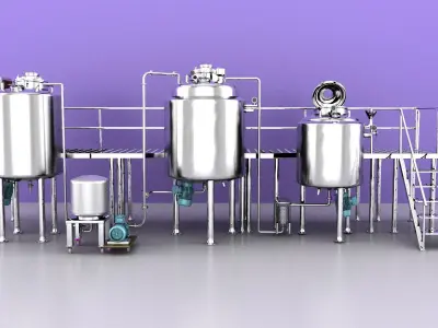 Sugar Manufacturing Machine Low-poly 3D model