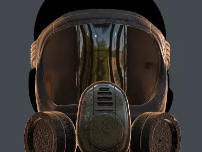 Gas mask helmet 3d model scifi Low-poly  Low-poly 3D model 26