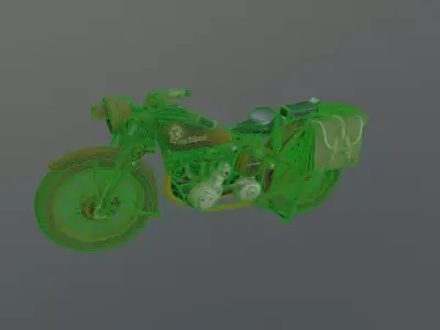 destroyed motorcycle  3D model