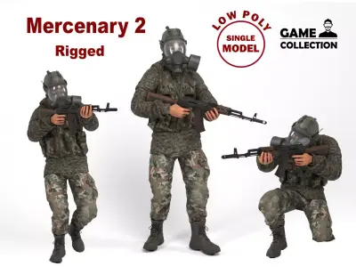 Mercenary 2 Low-poly 3D model