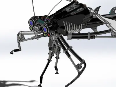 Dragonfly model with long legs 3D model