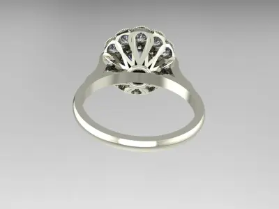 Antique Cluster Ring 3D print model