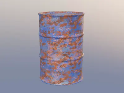Rusted Oil Drum Free low-poly 3D model