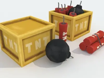 TNT pack cartoon Low-poly 3D model