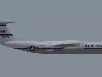 Lockheed C-141A Starlifter Transport Aircraft Low-poly 3D model