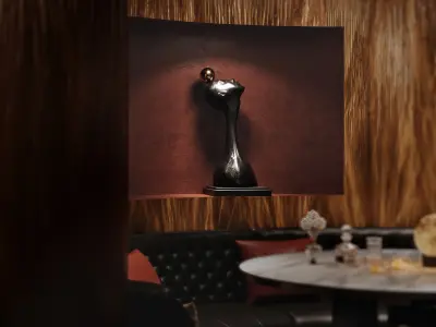 Vintage Dark Style Bar Interior Scene 3D model