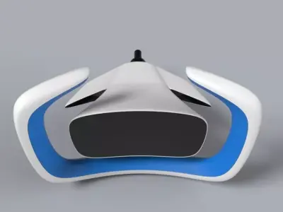 Futuristic car steering design concept 3D model Low-poly 3D model