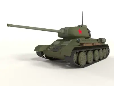 Tank Cartoon Stylized Russian T 34 85 Low-poly 3D model