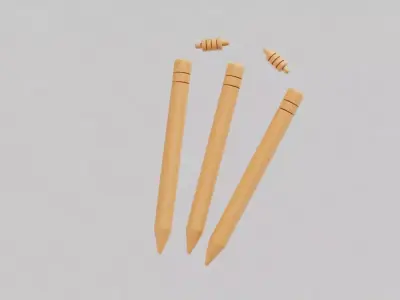 Cricket Stumps Low-poly 3D model