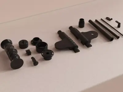 Fishing Rod Toy Low-poly 3D model