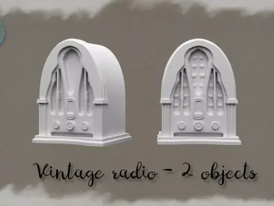 Vintage Radio Miniature for Dollhouse 3D print model