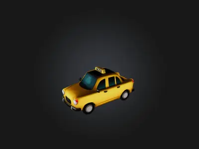 Cartoon Taxi 3D model