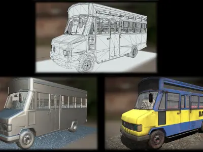 Bas Mini v02 Low-poly 3D model