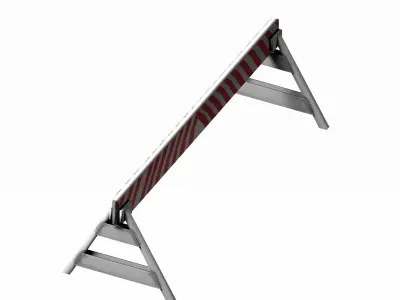 Triangle feeted long strip traffic barrier Low-poly 3D model