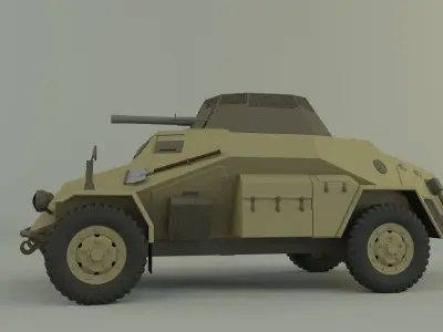 SDKFZ-222 military vehicle 3D model